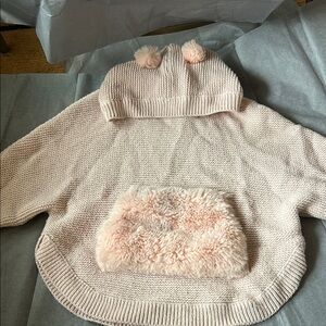 Cozy Pink Knit Hoodie with Pom Pome